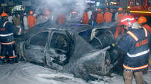 car-catches-fire-at-eenchakkal-junction-in-thiruvananthapuram